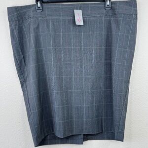 Torrid Womens Gray Plaid Career Business Pencil Skirt Plus Sz. 26 NEW